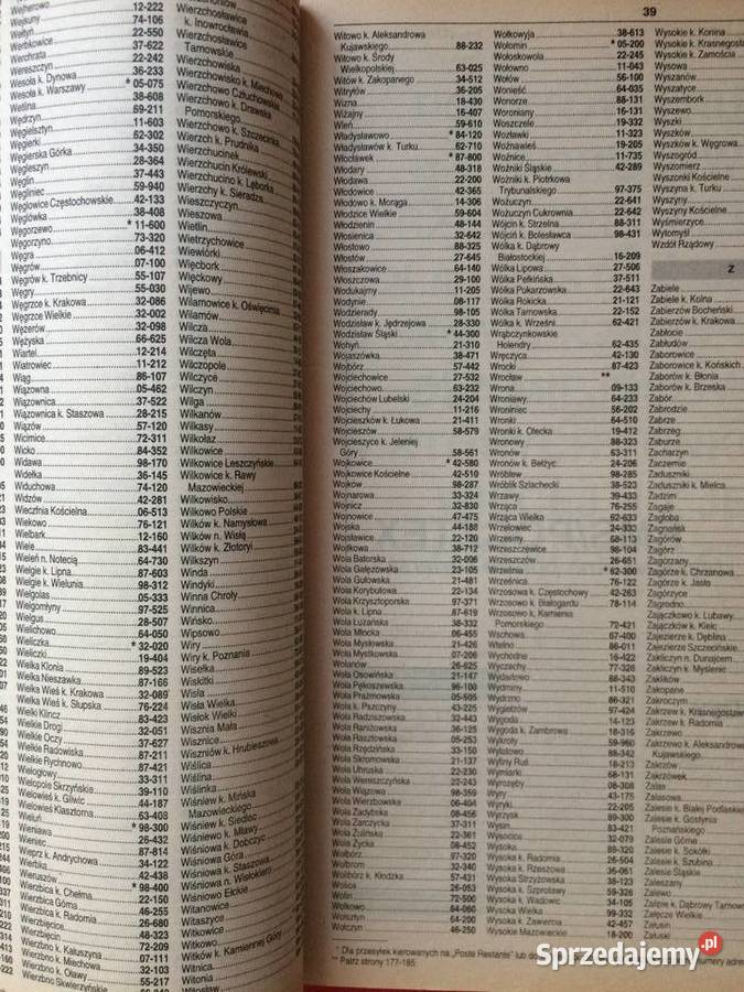 2843 Oficjalny Spis Pocztowych Numerów Szczecin sprzedam