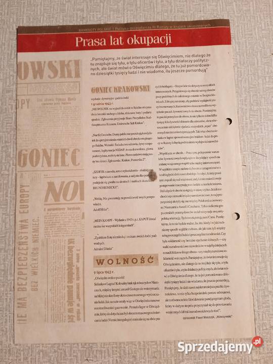 Reprodukcja banknotu 500 Góral z 1940 r z wielkopolskie Koźminek