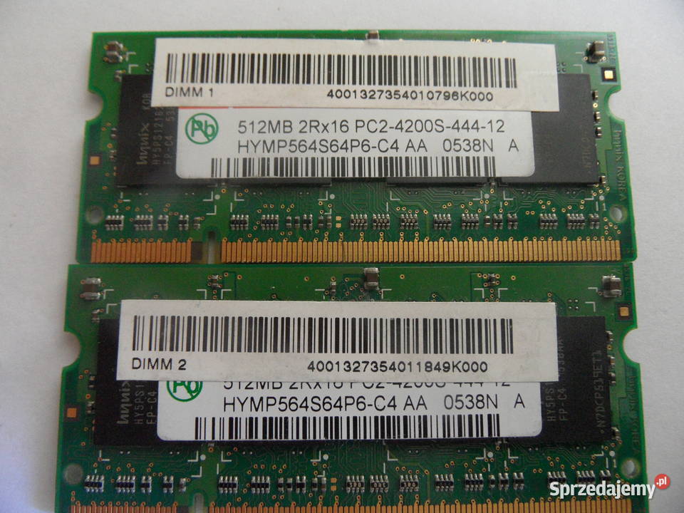 Sprzedam pamięć RAM DDR2 w kościach 512 MB 5 1 sprzedam