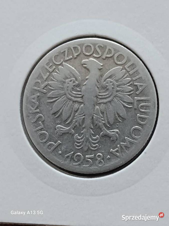 5 Złotych Rybak 1958 r Słoneczko Numizmatyka Konin