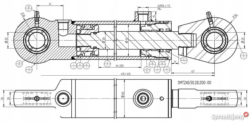 SIŁOWNIK HYDRAULICZNY CYLINDER SKOK SMT2AG 200 Solec Kujawski sprzedam