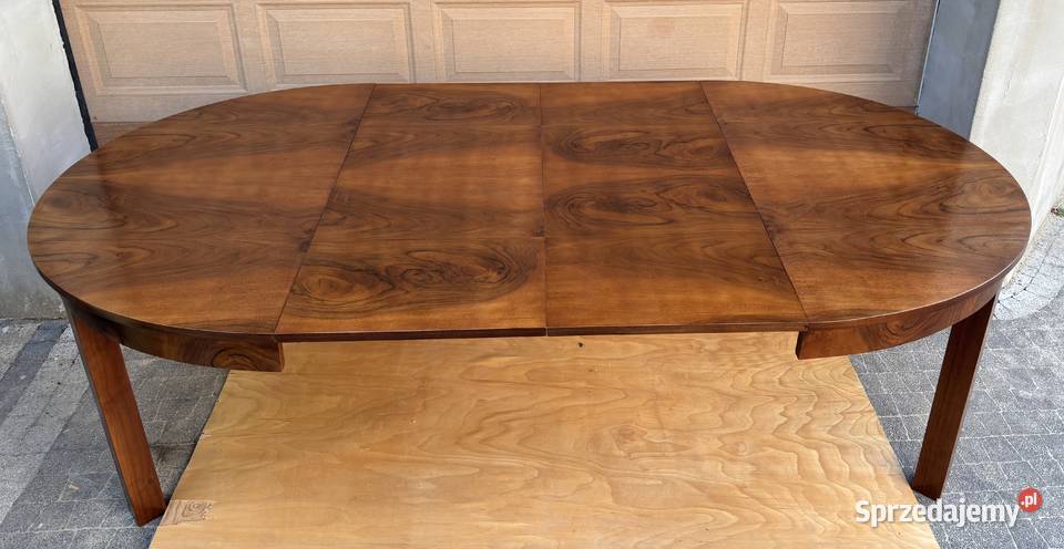 Stół Owalny Orzech 137x120 ART DECO Rozkładany Warszawa