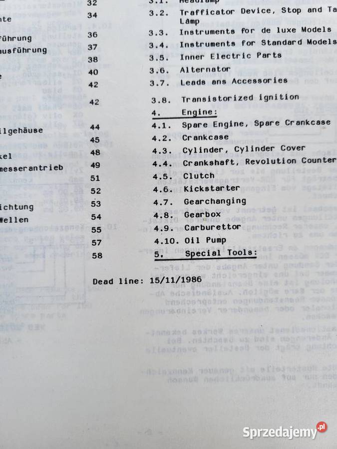 MZ ETZ 250 1986 DDR ORGINAŁ KATALOG CZĘŚĆI