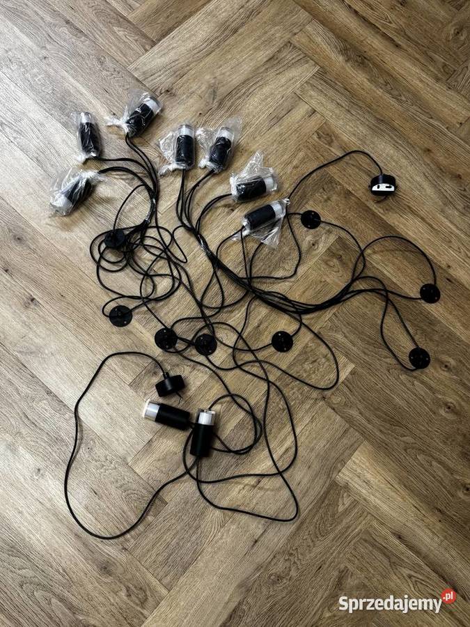 Lampa sufitowa pająk liniowa 9 punktów czarna