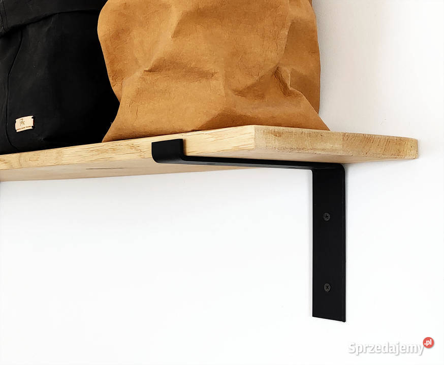 półka dębowa na metalowych czarnych wspornikach 20cm mazowieckie Warszawa