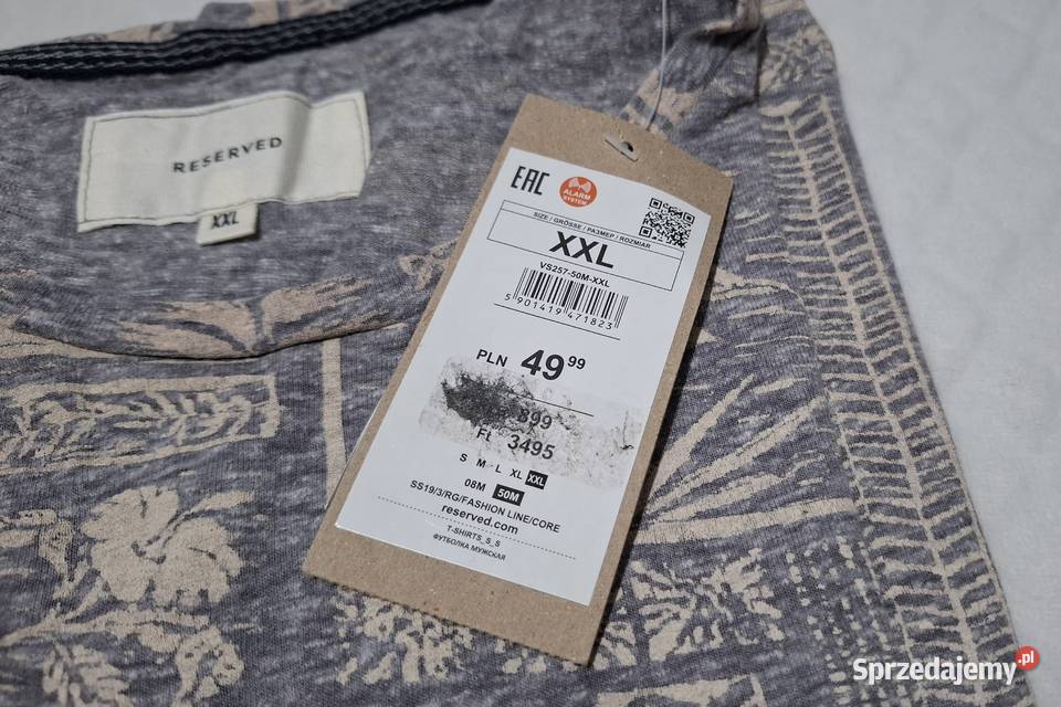 Koszulka krótki rękaw Tshirt Reserved XXL szara