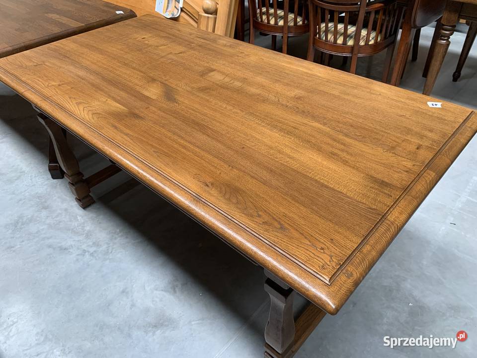 Piękny dębowy holenderski stół ze schowkiem 100 Ślesin