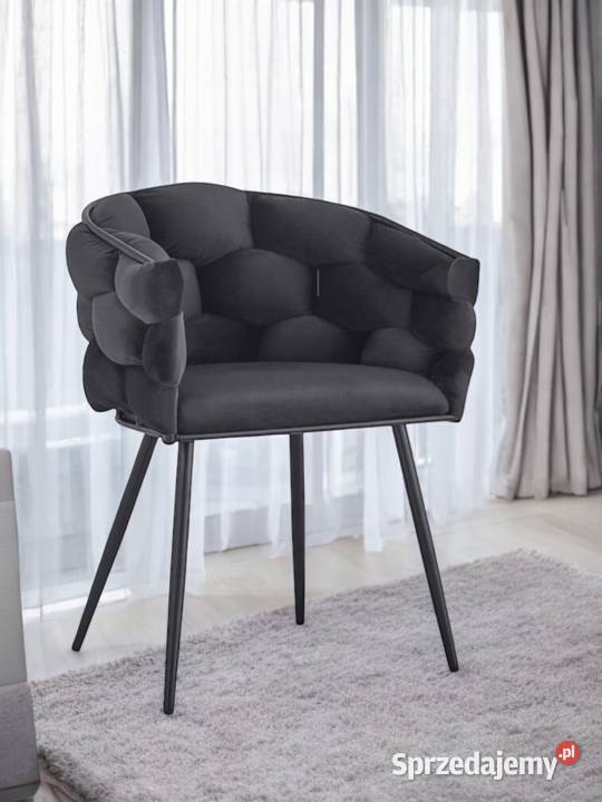 Czarne Krzesło Tapicerowane Aya wysyłka 24H Krzesła wielkopolskie Tarchały Małe
