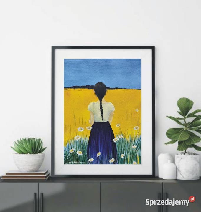 HORYZONT WSPOMNIEŃ Oryginalna akwarela nie print Biały Dunajec