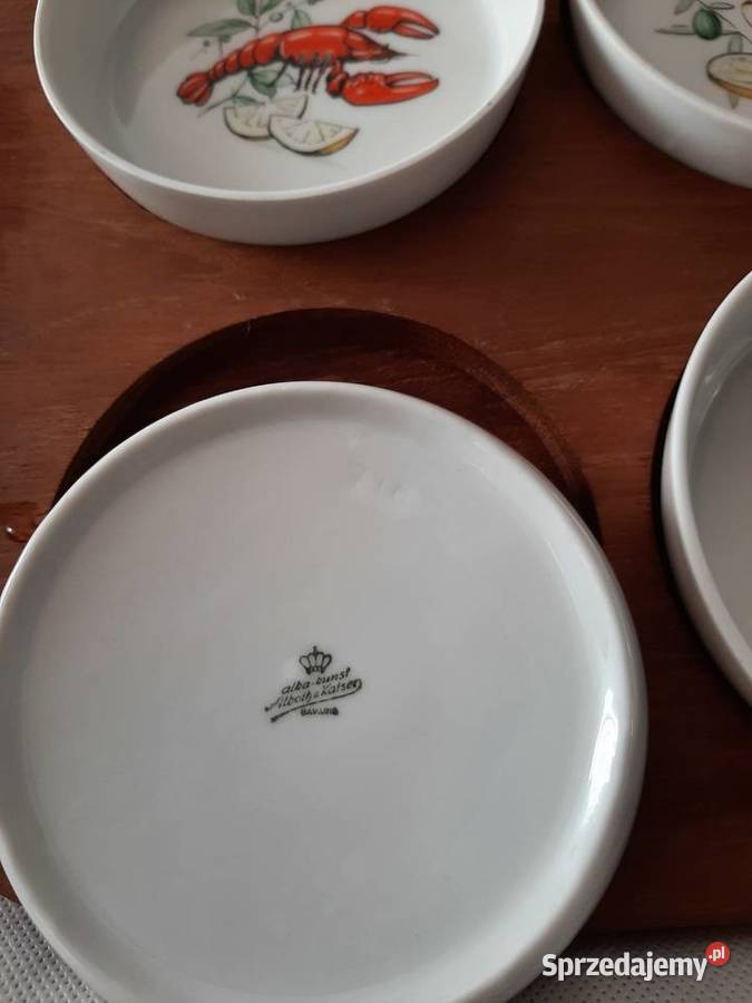 Piękna drewniana taca porcelana antyczna Alboth sprzedam