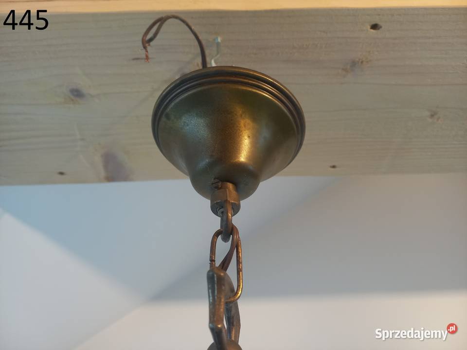 Żyrandol drewniany holenderski Szklany klosz Lampy wiszące Gawroniec