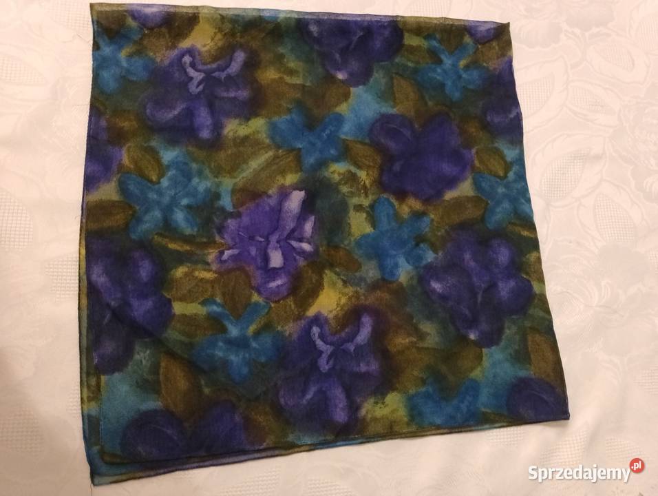 APASZKA kolorowa kwadratowa w kwiatowy wzór Oborniki