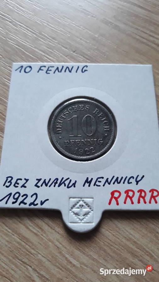 10 Pfennig Deutsches Reich 1922 r BZMrzadkość