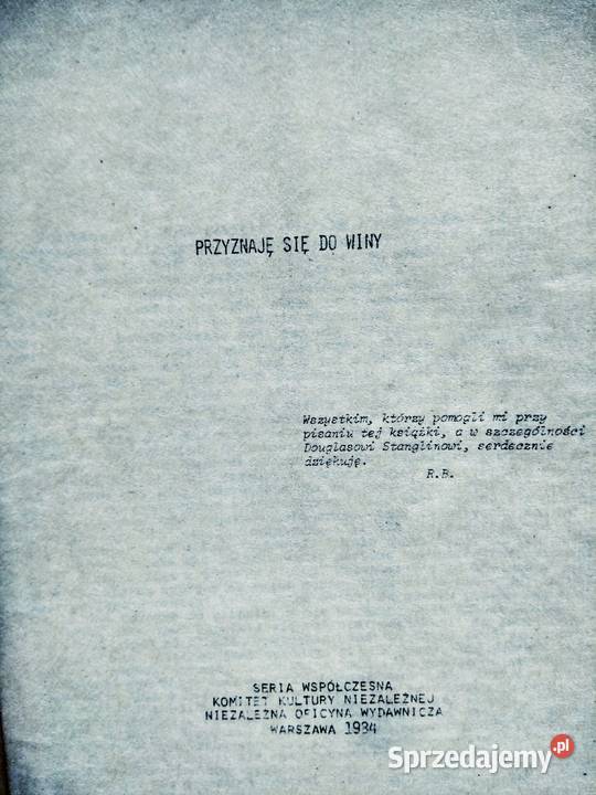 Bugajski PrzYnaję się do winy książki używane Antyki, Sztuka, Kolekcje