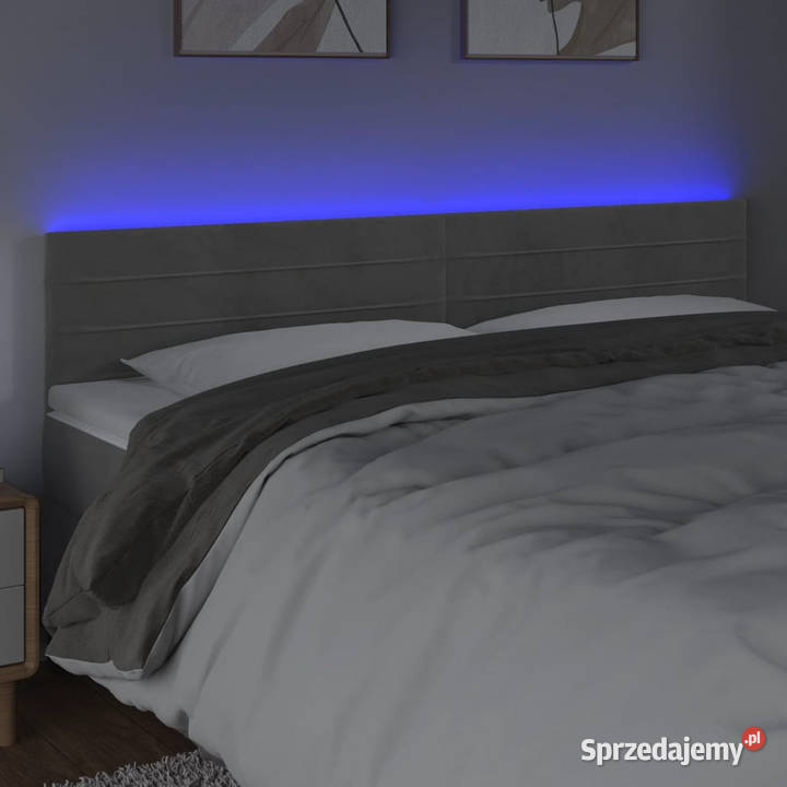 Zagłówek do łóżka z LED jasnoszary 200x5x7888 mazowieckie Warszawa