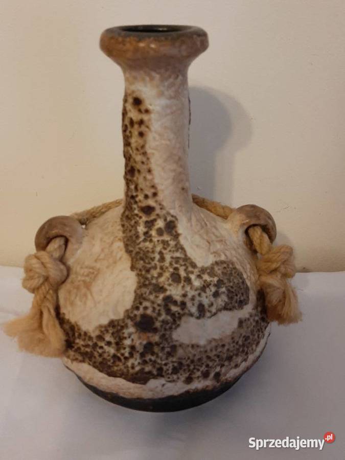 Duży wazon ceramiczny lava sygnowany Inowrocław