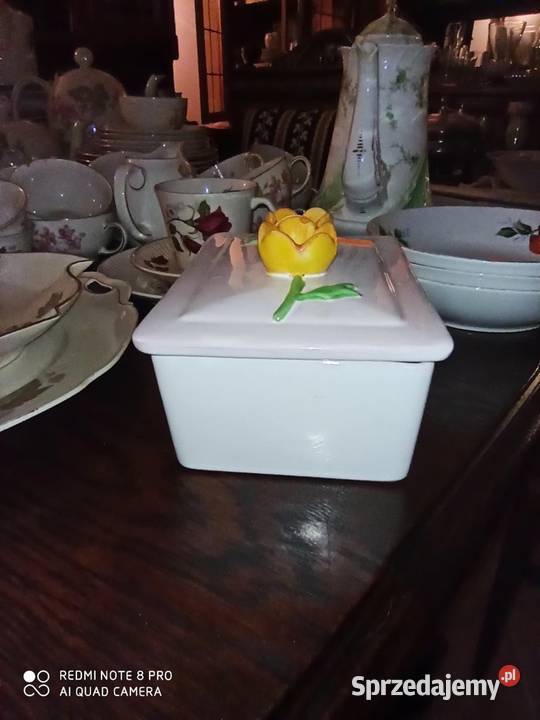 Puzdro z pokrywką żółte kwiatki Gdańsk