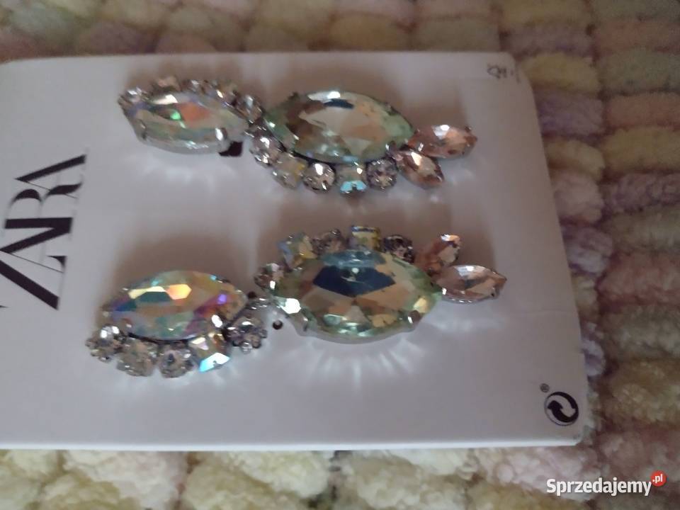 ZARA Bogato zdobione cyrkoniami kolczyki Kraków