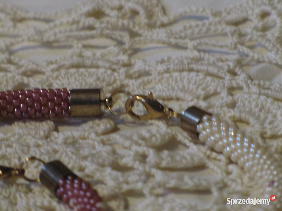 Komplet koralikowy rękodzieło Pruchnik