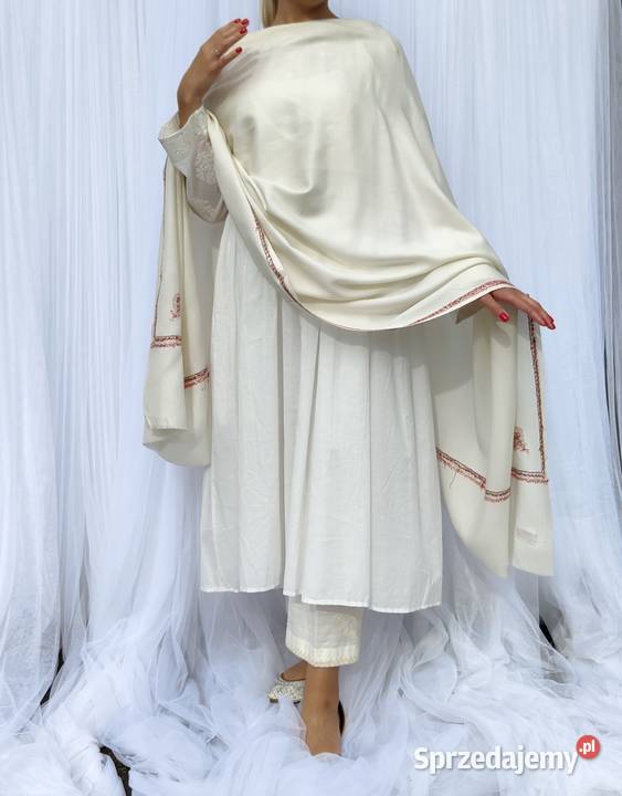 Szal orientalny indyjski haftowany haft paisley Uniseks Szczecin