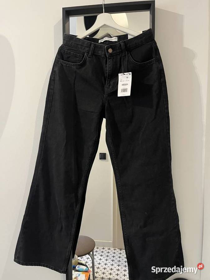 Czarne jeansy Bershka z lat 90 z szerokimi Spodnie Łódź