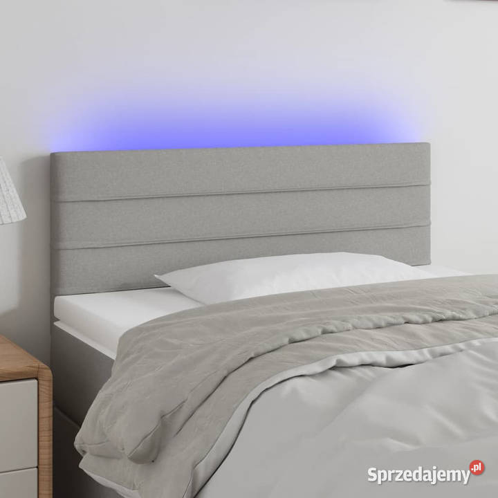 Zagłówek do łóżka z LED jasnoszary 80x5x7888 Warszawa