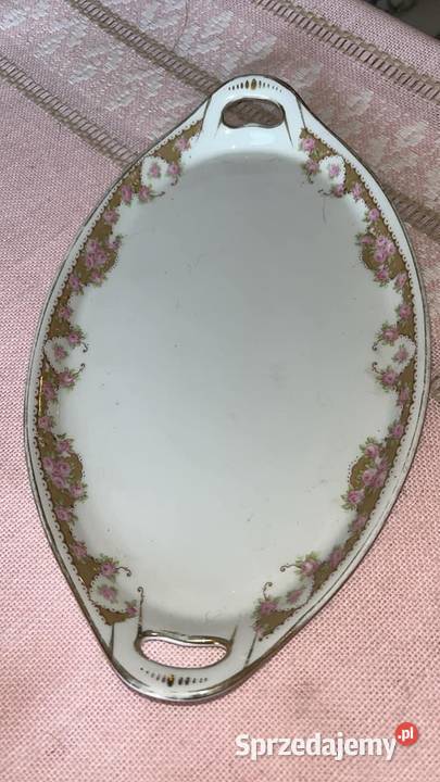 Patera drobne różane bukiety Porcelana i szkło