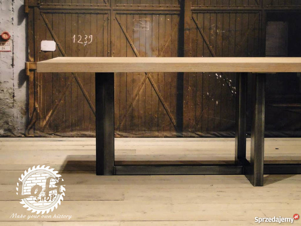 Stół loftowy industrialny ze stali i drewna Stoły, krzesła, biurka Wrocław
