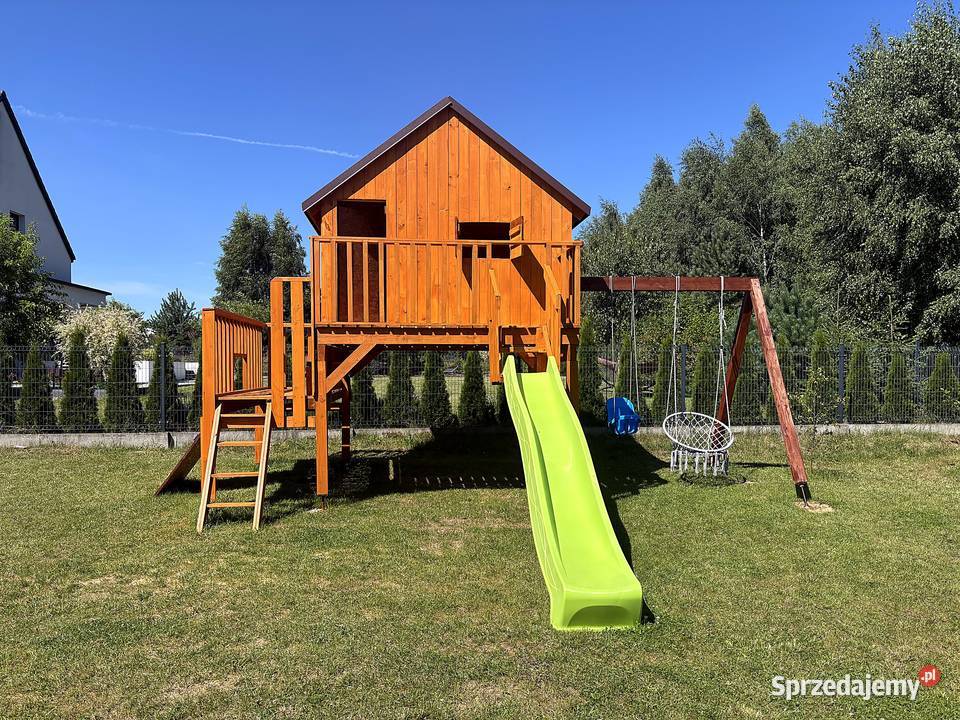 Piętrowy plac zabaw premium domek huśtawki Domki drewniane Domki drewniane Chojnice