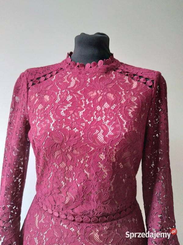 Sukienka z koronki bordowa burgundowa rozmiar Kielce