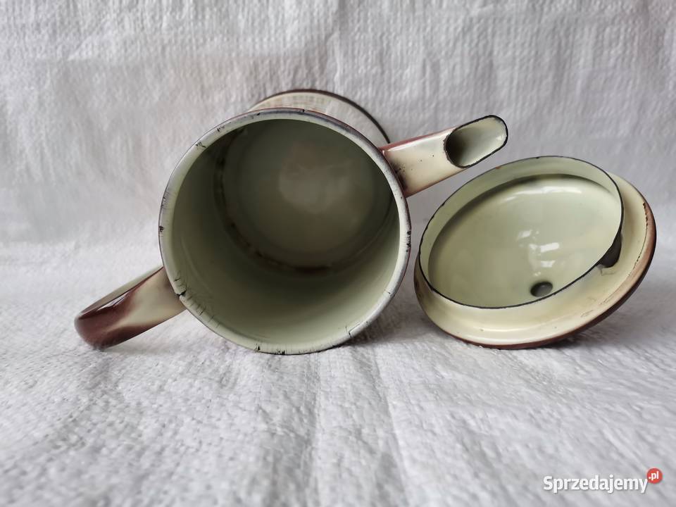 Stary duży metalowy dzbanek emalia Siemianowice Śląskie sprzedam