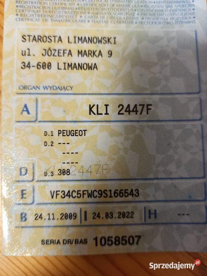 Peugeot 308 16 benzyna 2009r doinwestowany Kamienica