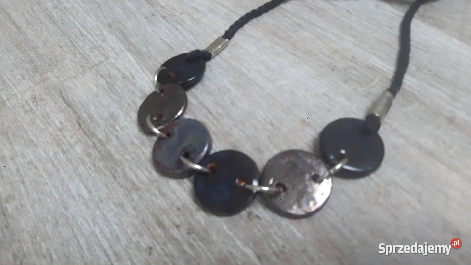 Naszyjnik ceramiczny ręcznie wykonany z gliny Otwock sprzedam