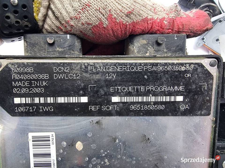 KOMPUTER CITROEN BERLINGO 9651850580 Lipno sprzedam