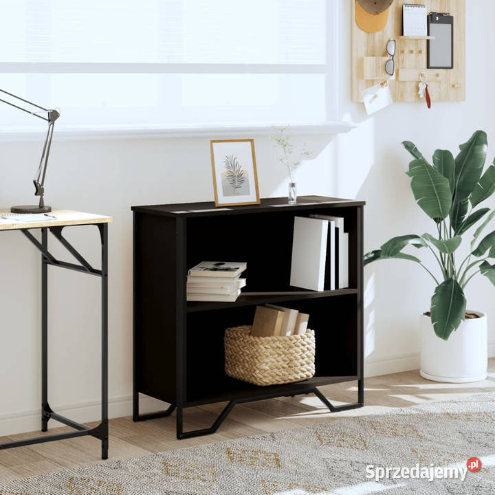 Regał na książki czarny 80x31x745 materiał Warszawa