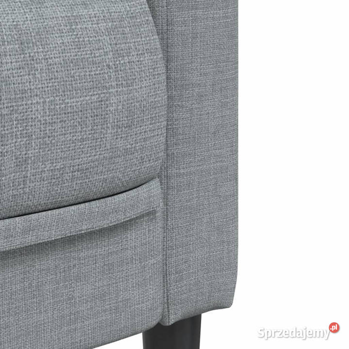 Sofa 2osobowa jasnoszara tapicerowana tkaniną