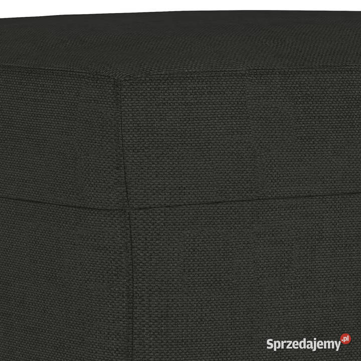 3osobowa sofa z podnóżkiem czarna 180 tkaniną Sofy i kanapy