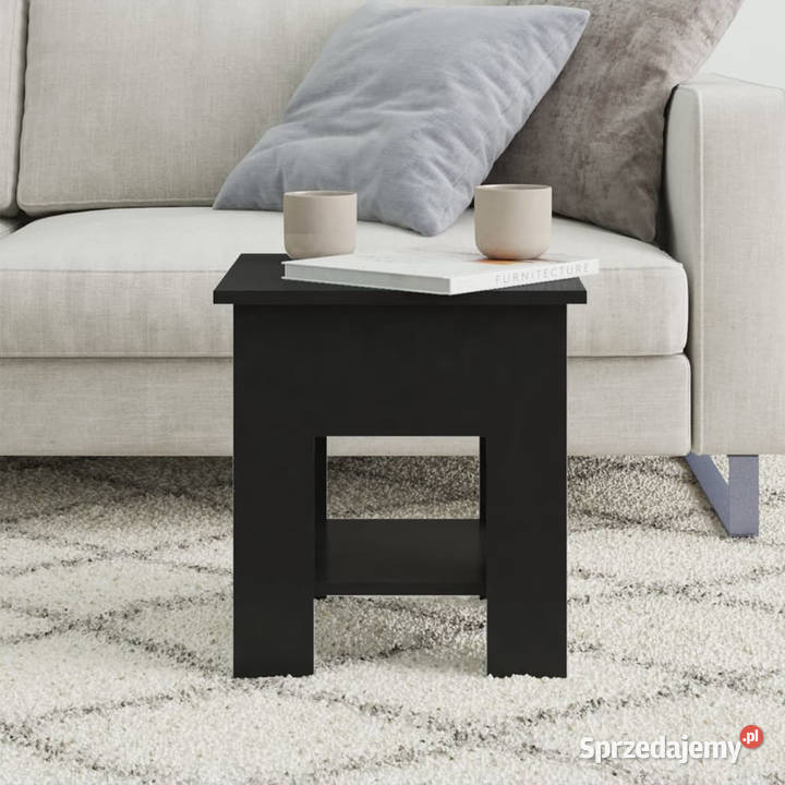 Stolik kawowy czarny 40x40x42 materiał