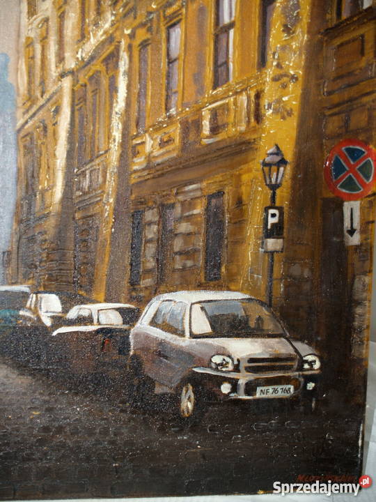 Olejny obraz Krakowa sygnowany MŁozińska Tarnów