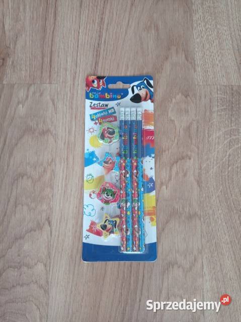 Zestaw szkolny 4 ołówki grafitowe z gumką 4 śląskie sprzedam