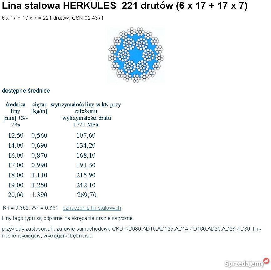 Lina Herkules do dźwigu AD08 średnica 14mm 60m nieuszkodzony kujawsko-pomorskie Toruń sprzedam