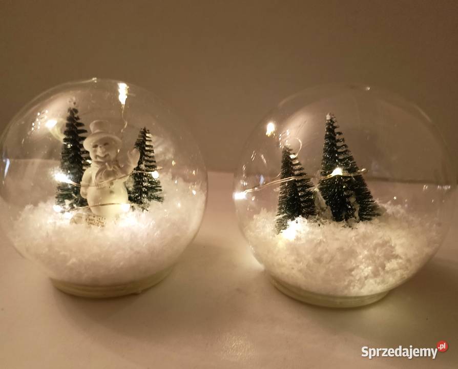 Kule szklane bożenarodzeniowe podświetlane LED Łódź