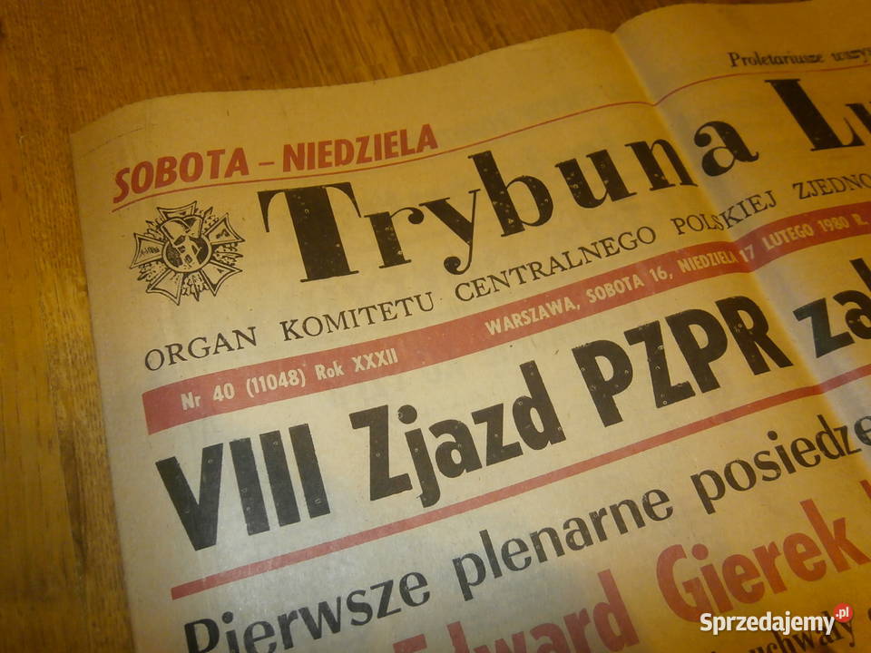 Trybuna Ludu 17 luty 1980 VIII zjazd PZPR ładny Łódź