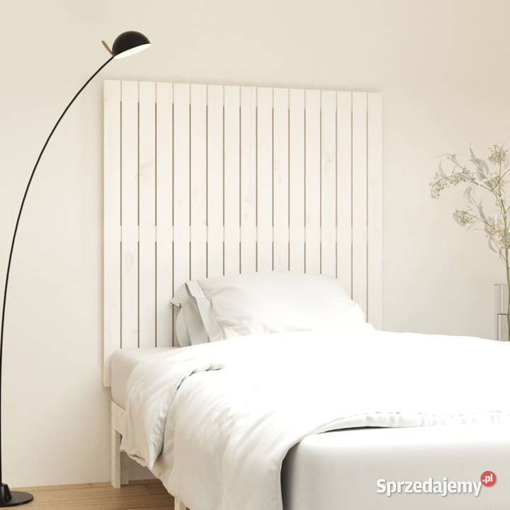 Wezgłowie łóżka białe 108x3x110 lite drewno