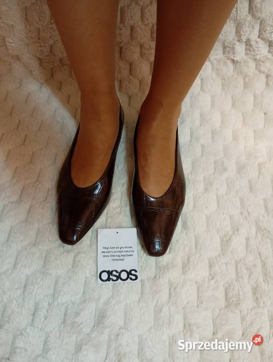 40 ASOS Design brązowe czekoladowe baleriny z małopolskie Kraków