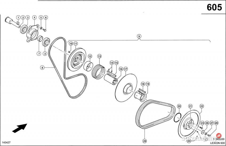 Claas Lexion 600 WAŁEK PODAJNIKA ZBOŻOWEGO wielkopolskie Jastrzębniki
