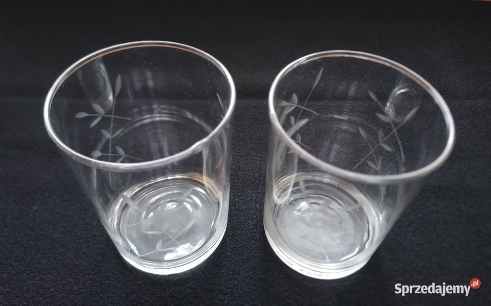Para szlifowanych szklanek PRLSzklanki Łódź