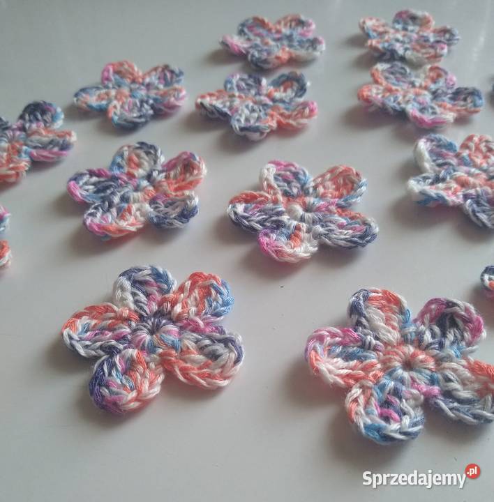 Aplikacje kwiaty kwiatki szydełkowe Handmade Gdańsk sprzedam
