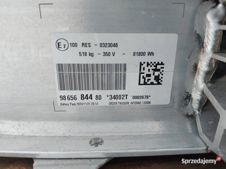 OPEL Grandland II Bateria akumulator 350V 818kWh