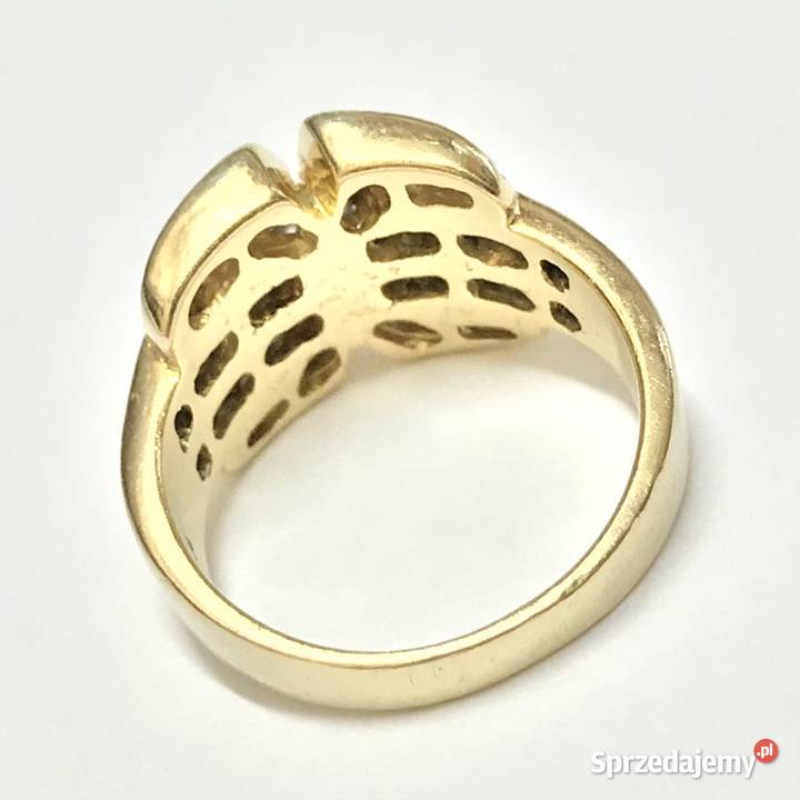 Złoty PIERŚCIONEK 18K SZAFIRY i BRYLANTY 045ct mazowieckie Warszawa